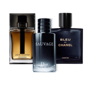 Combo aus 3 Herrenparfums – Sauvage Dior, Bleu de Chanel, Dior Homme Intense (Eau de Parfum)