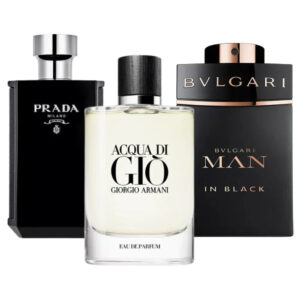 Bvlgari in Schwarz, Giorgio Armani Acqua di Gio, L’Homme Prada Intensive