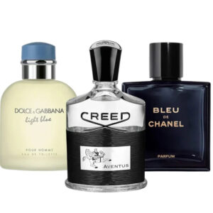 Bleu de Chanel, Creed Aventus, Dolce Gabbana Hellblau