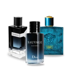 Combo aus 3 Herrenparfums – Y von Yves Saint Laurent, Sauvage von Dior und Versace Eros (je 100ml)